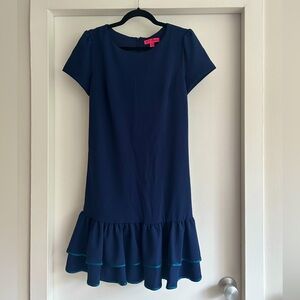 Betsey Johnson navy blue scuba mini tshirt dress